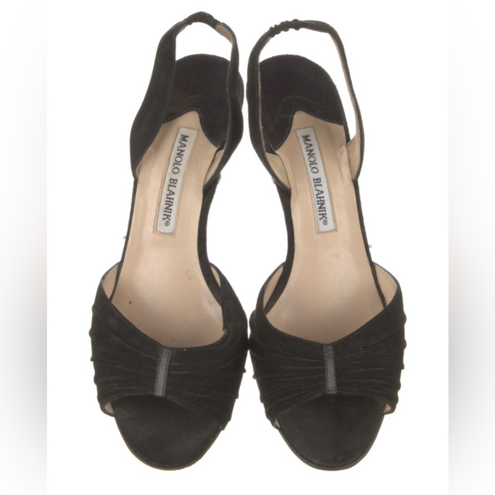 Manolo Blahnik Suede Slingback Heels